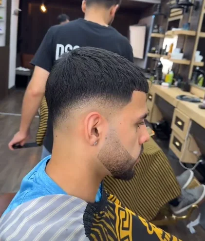 Fresh fade and shaped beard finished at Lion Barbers